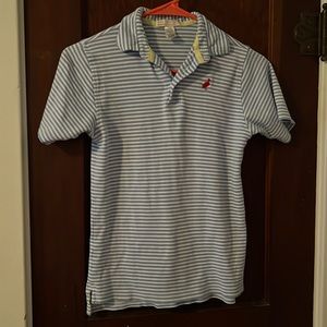 Boys Beaufort Bonner Company blue and white stripe polo